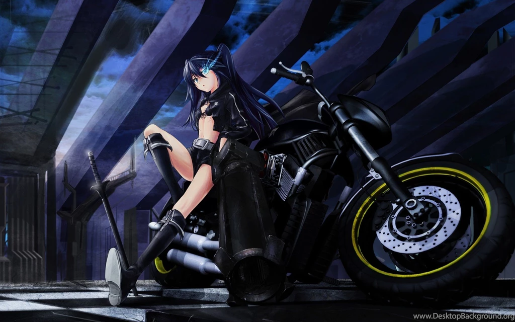 Download Desktop Wallpapers Biker Girl From Some Anime Cartoon