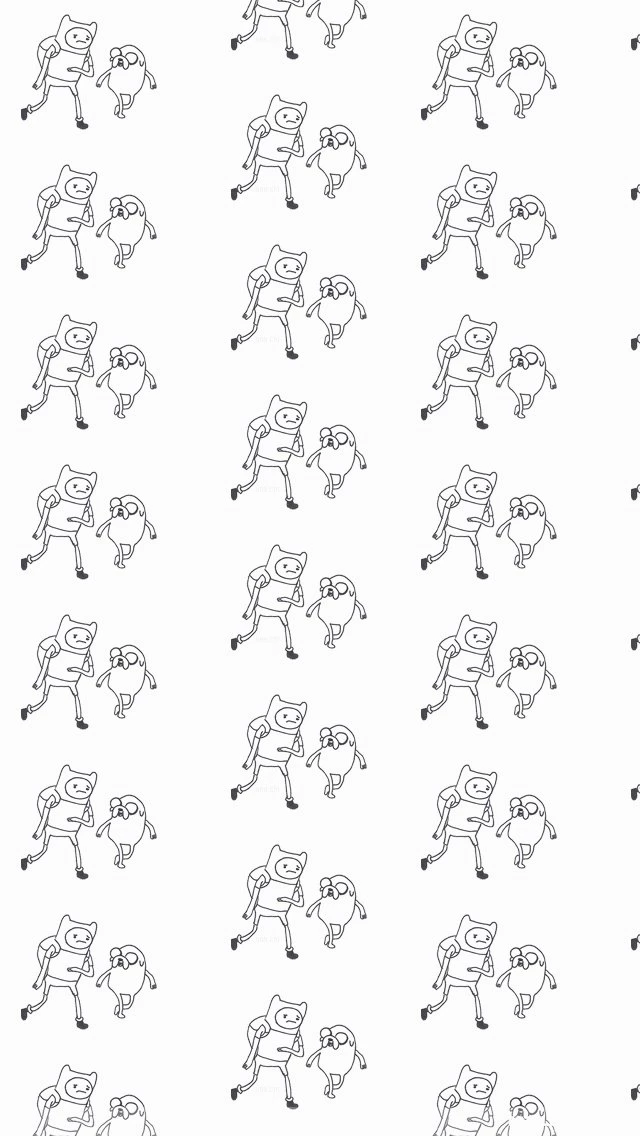 Line Drawn Adventure Time Android Wallpapers Black & White Wallpapers