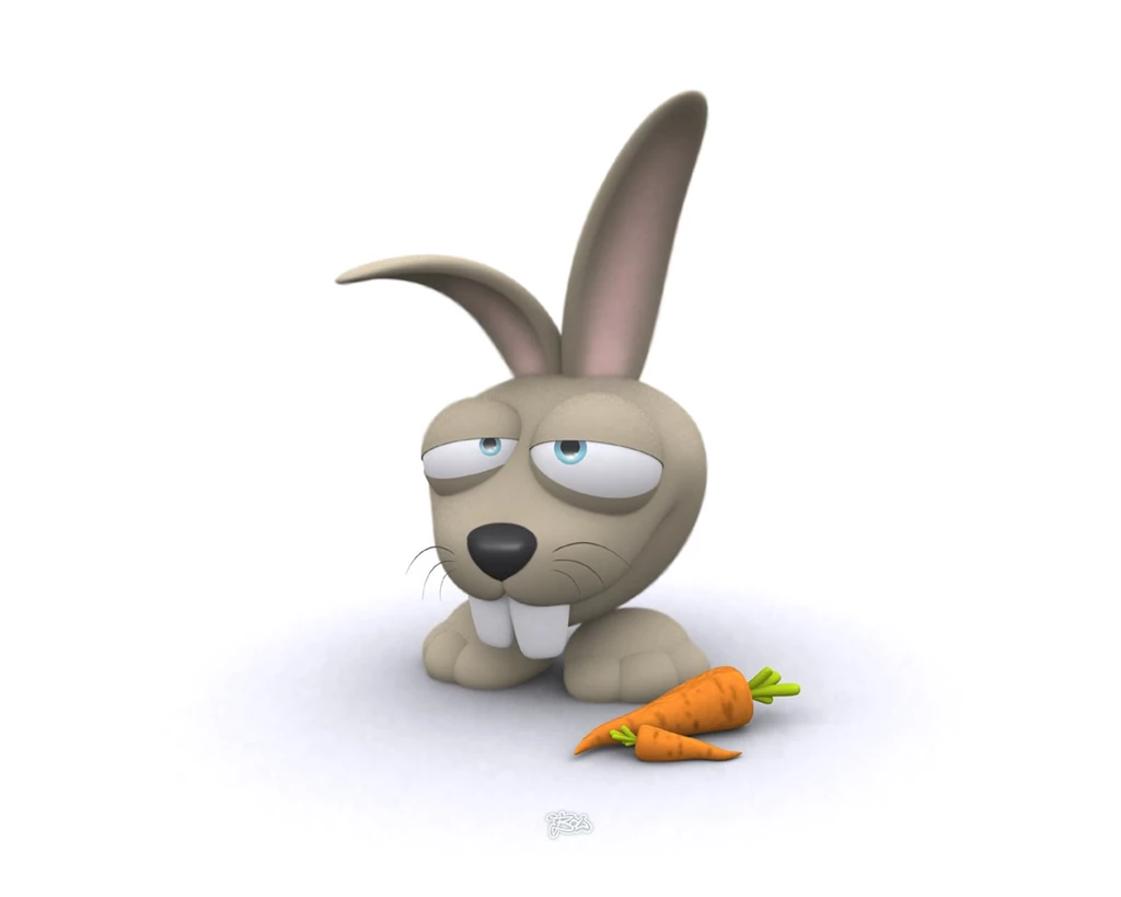 3d Bunny, Rabbit, Hd, Wallpaper, Artwork, Funny, Carrot, Cartoon, Art