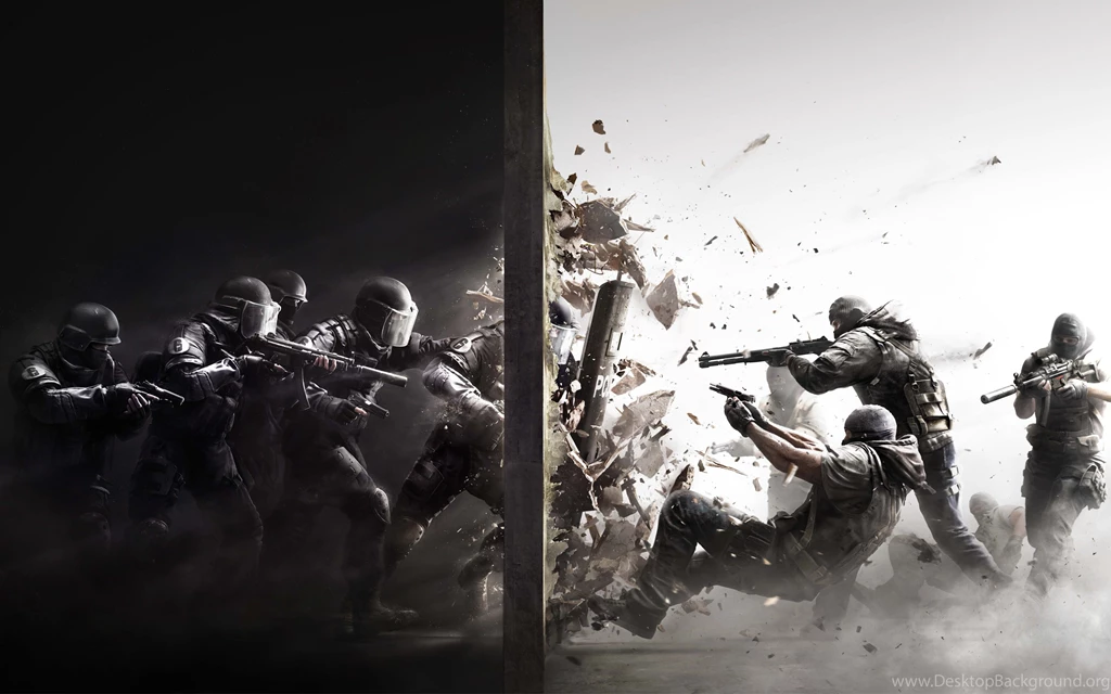 HD Rainbow Six FPS Video Game Black And White Wallpapers Full Size ...