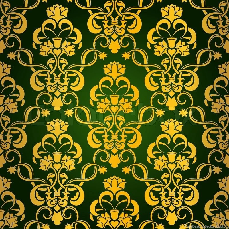 Green Seamless Wallpapers Pattern Stock Vector