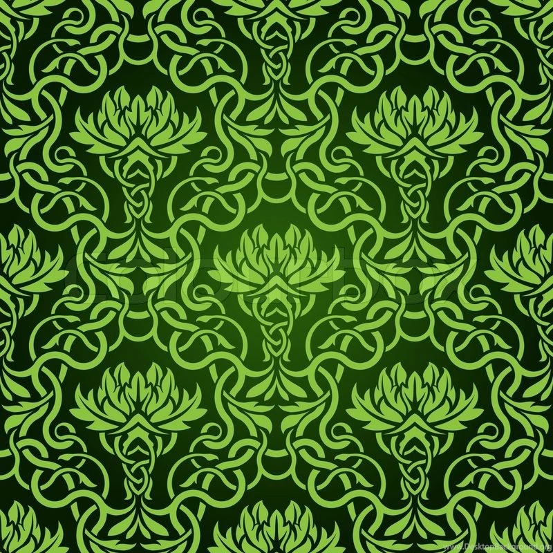 Green Seamless Wallpapers Pattern Stock Vector