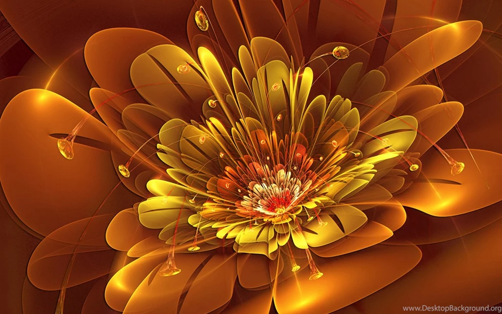  Gold 3D Flower Wallpaper HD Wallpapers Downloads Desktop 