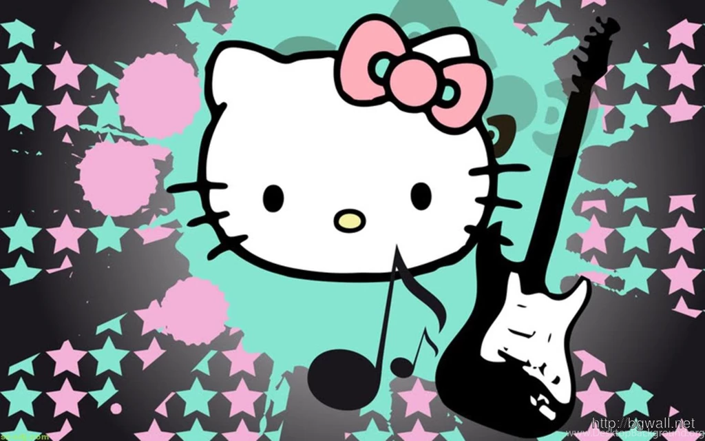 Hello Kitty With Guitar Wallpapers Hd