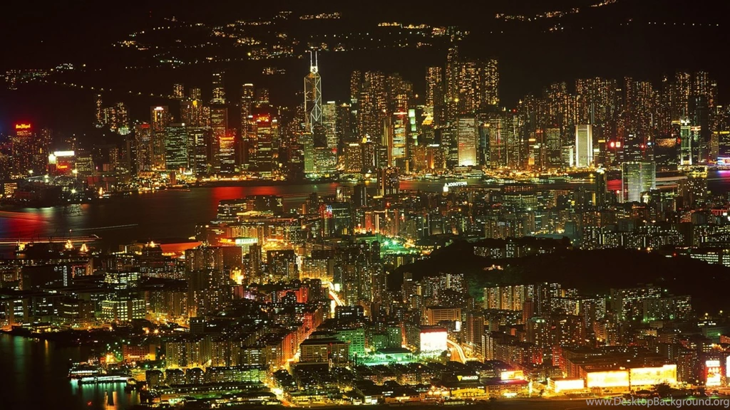 Download Wallpapers 1366x768 Metropolis, City, Night, Building ...