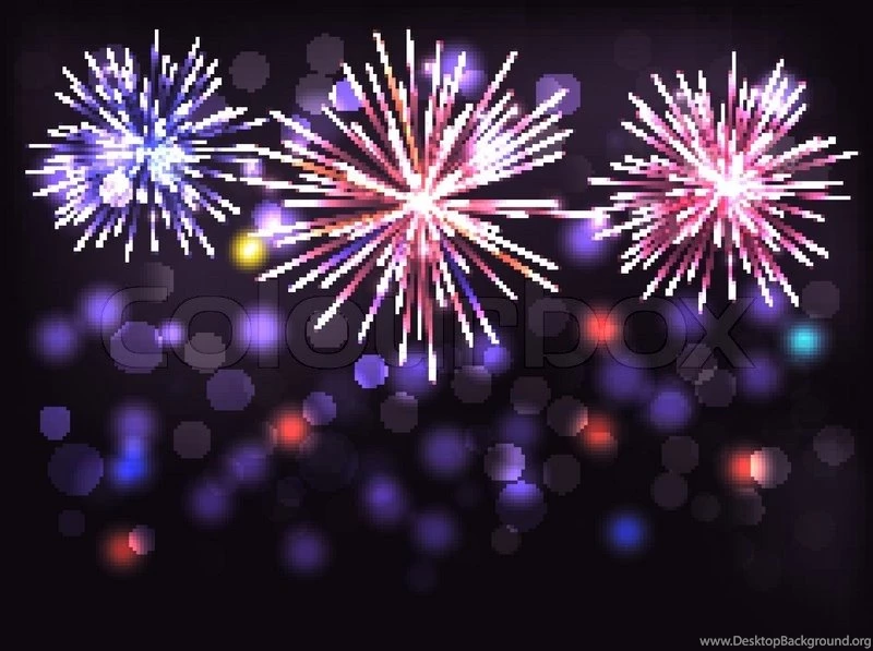 Holiday Backgrounds With Colorful Fireworks. Happy New Year! Vector ...