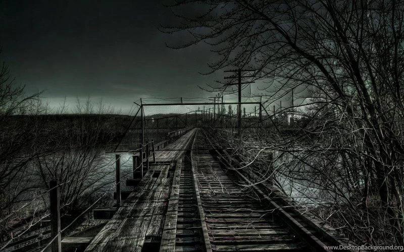 Rain,night Night Rain Station Railroad Tracks Worms Eye View ...