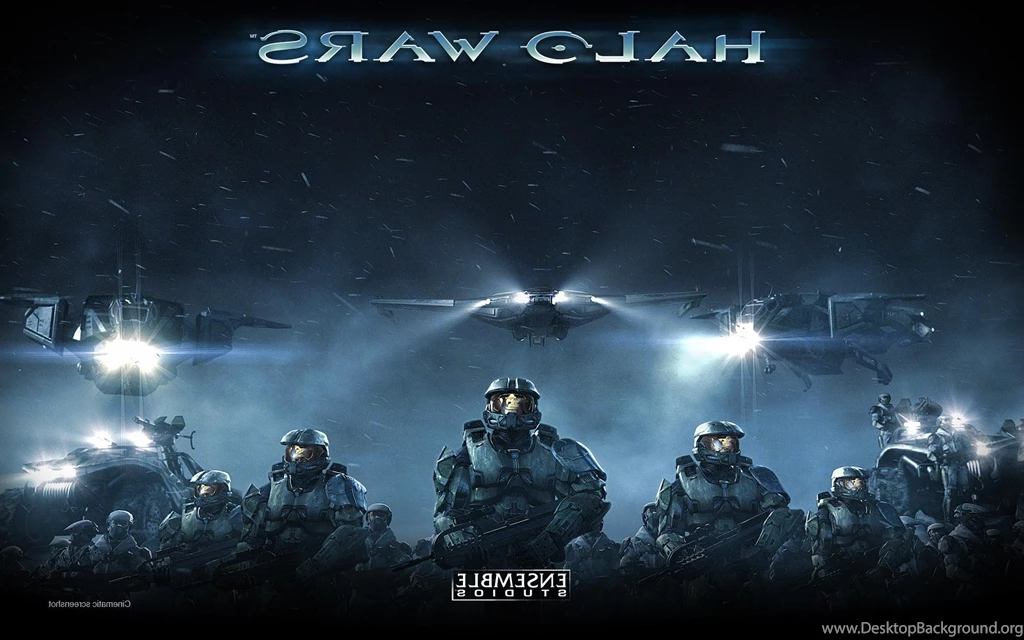 Halo Wars Soldiers Airships Night