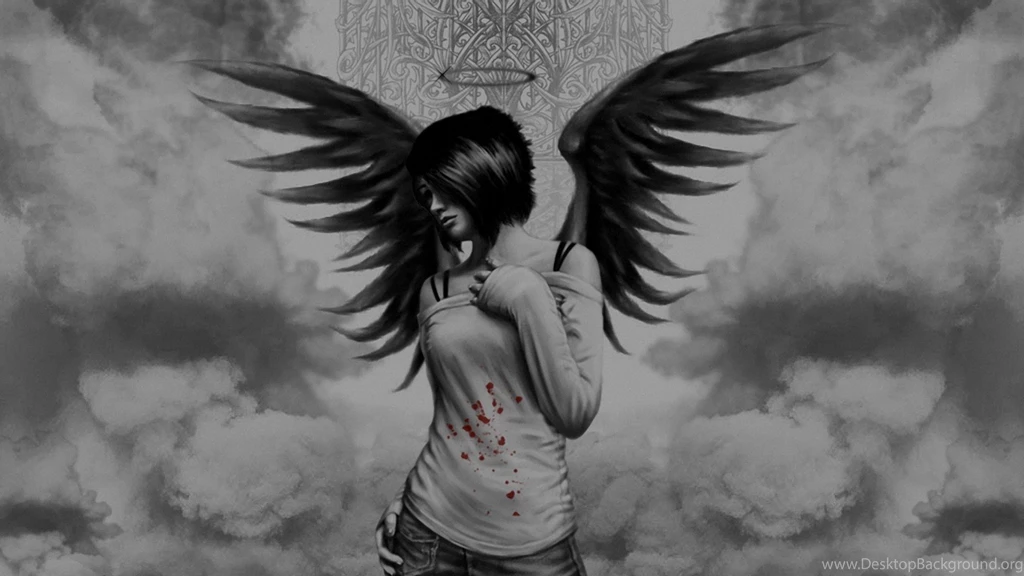 1920x1080 Anime Girl Dark Wings Desktop PC And Mac Wallpapers