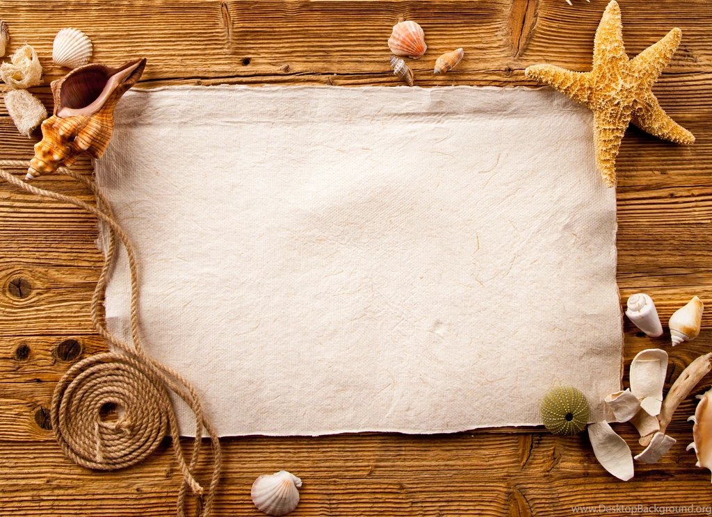 Starfish, Frame, Marine, Wood, Shells :: Wallpapers