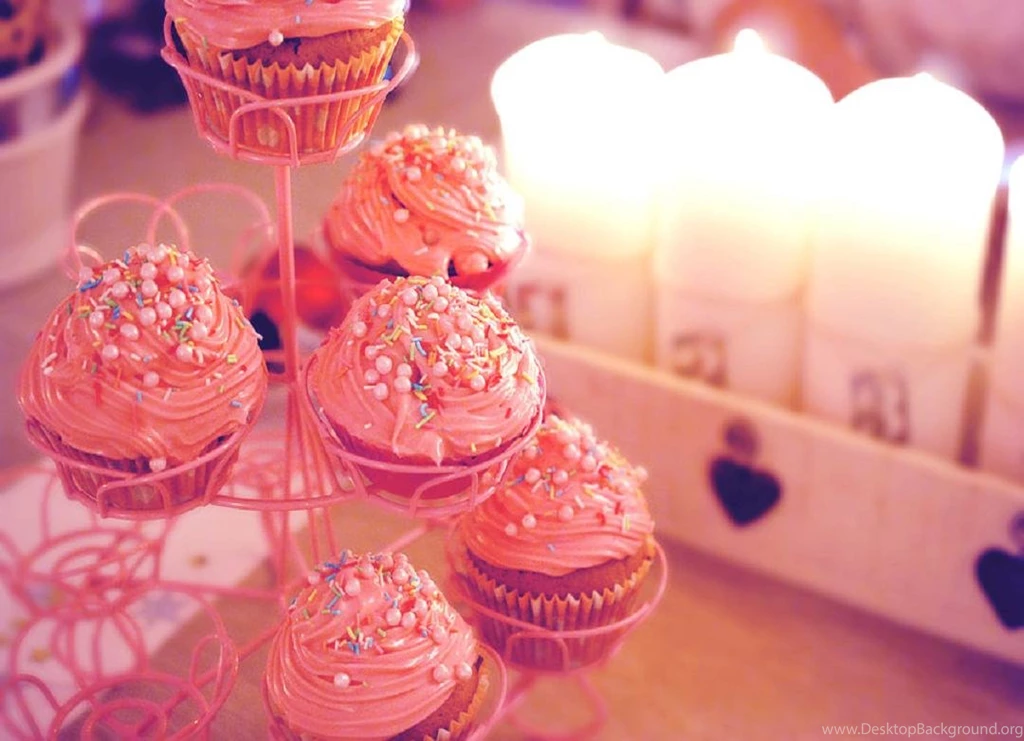 Cupcakes Cute Pink Dessert Wallpapers