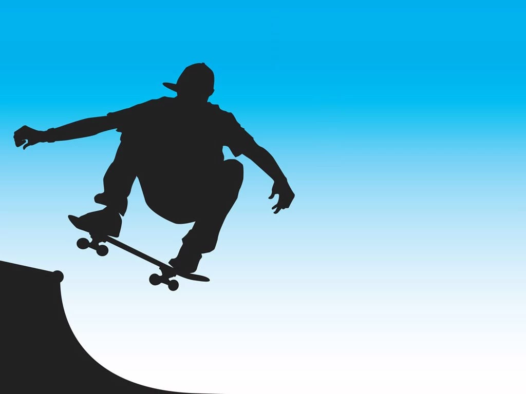 Skater Front Side Vector PPT Backgrounds, Skater Front Side Vector ...