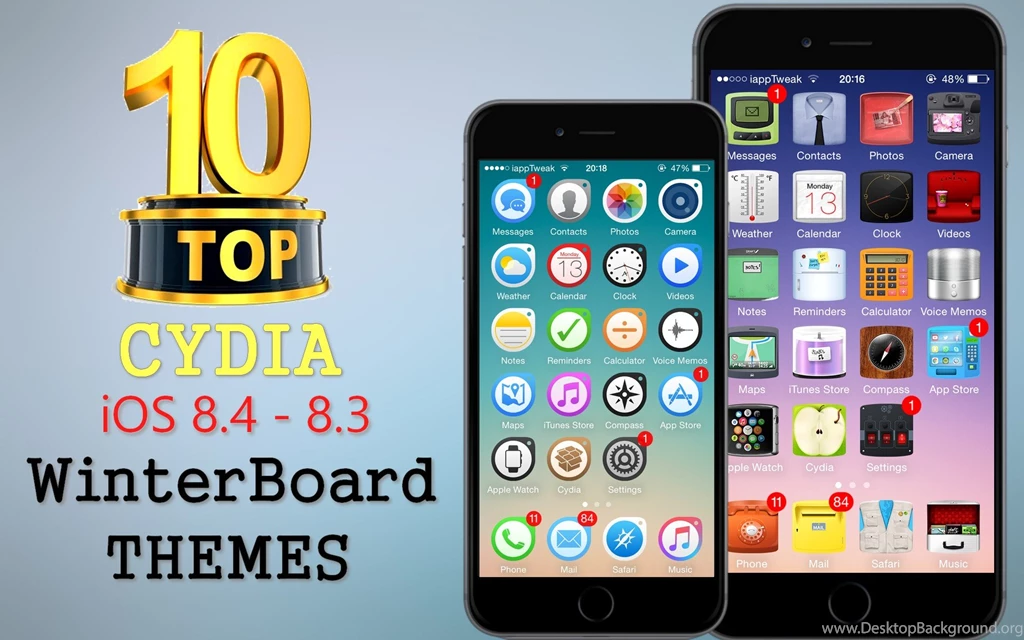 TOP 10 BRAND NEW Cydia WintherBoard Themes For IOS 8.4 / 8.3 / 8 / 7