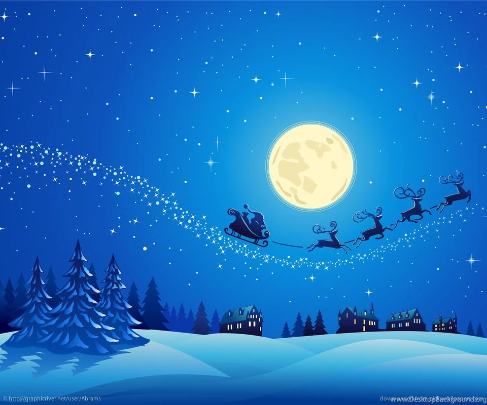 Download Santa Into The Winter Christmas Night 2 Wallpapers For ...