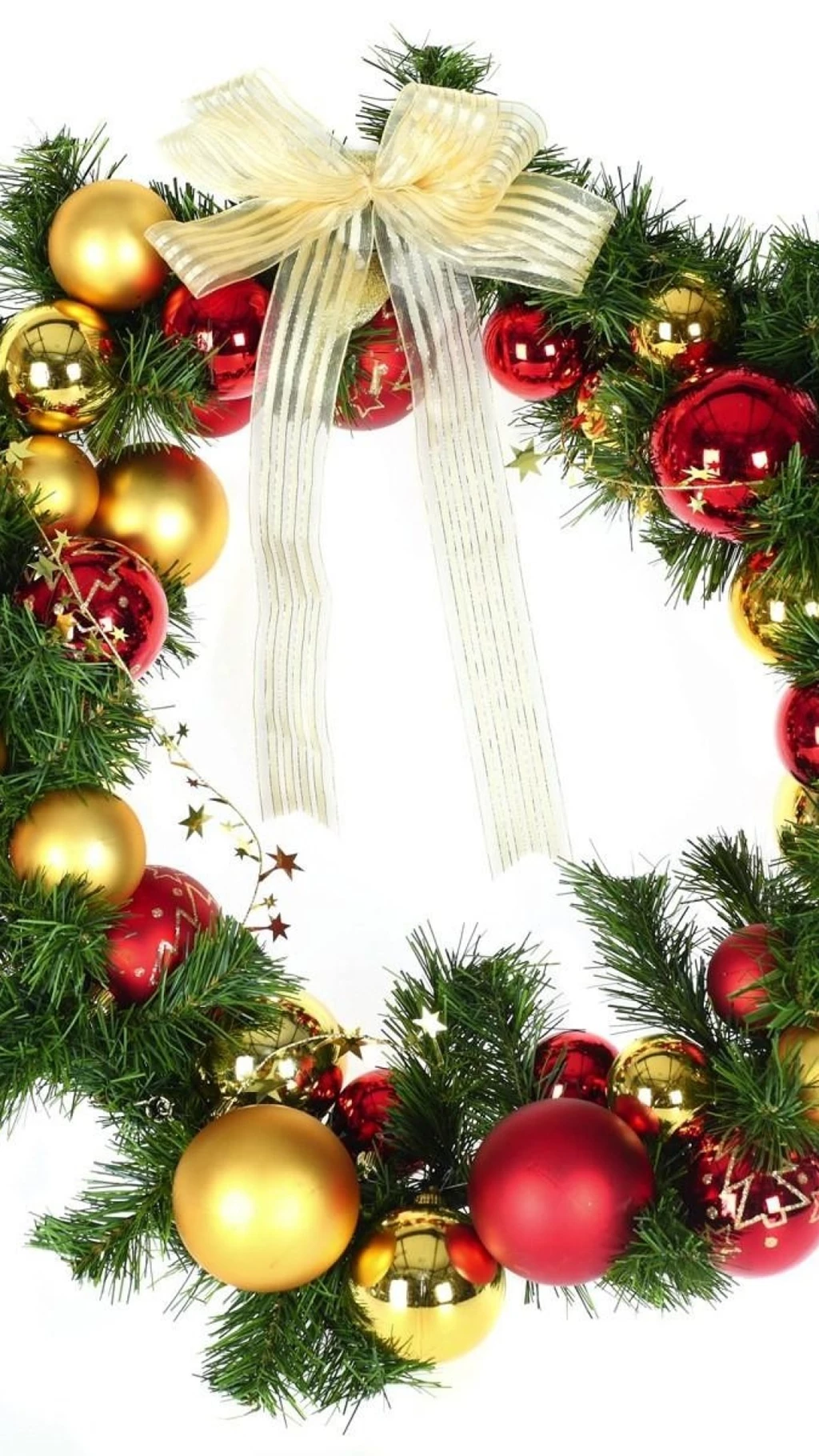 Wallpaper: Pine Needles, Holiday, Christmas, Ribbon, Balloons ...
