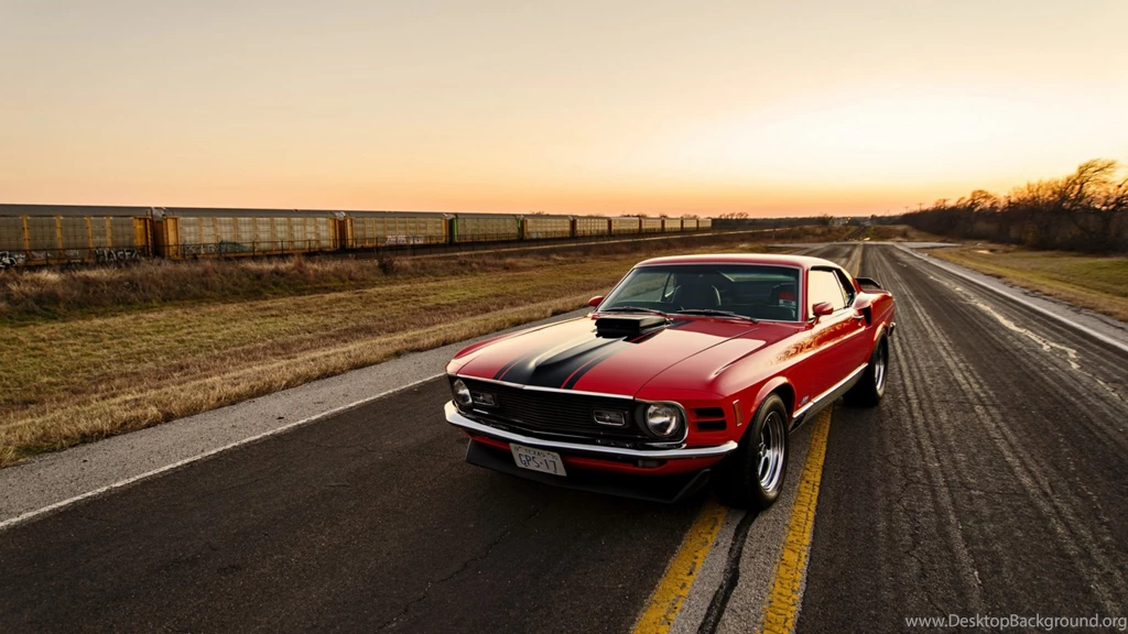 Download Wallpapers 3840x2160 Ford, Mustang, 1970, Red, Side View ...