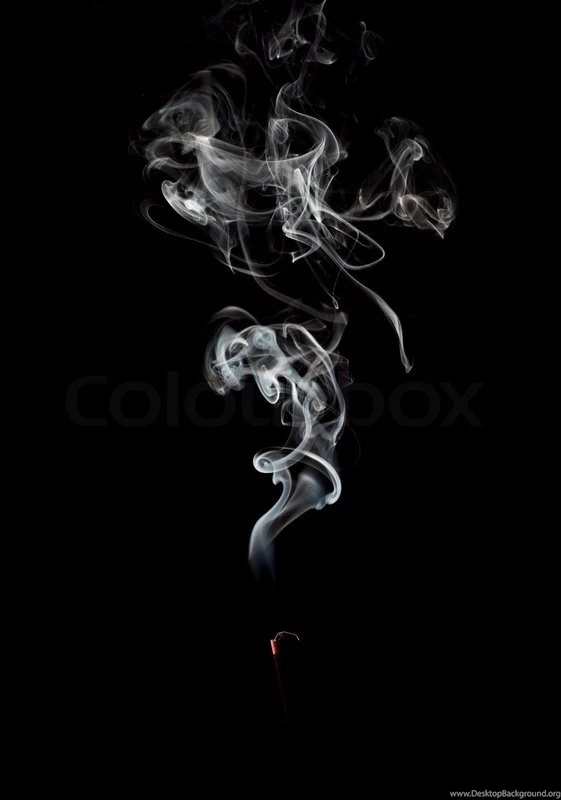Abstract White Smoke On Black Backgrounds