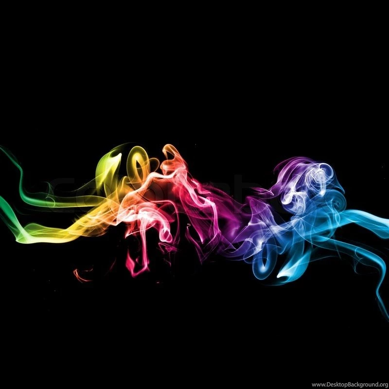Rainbow Smoke On Black Backgrounds