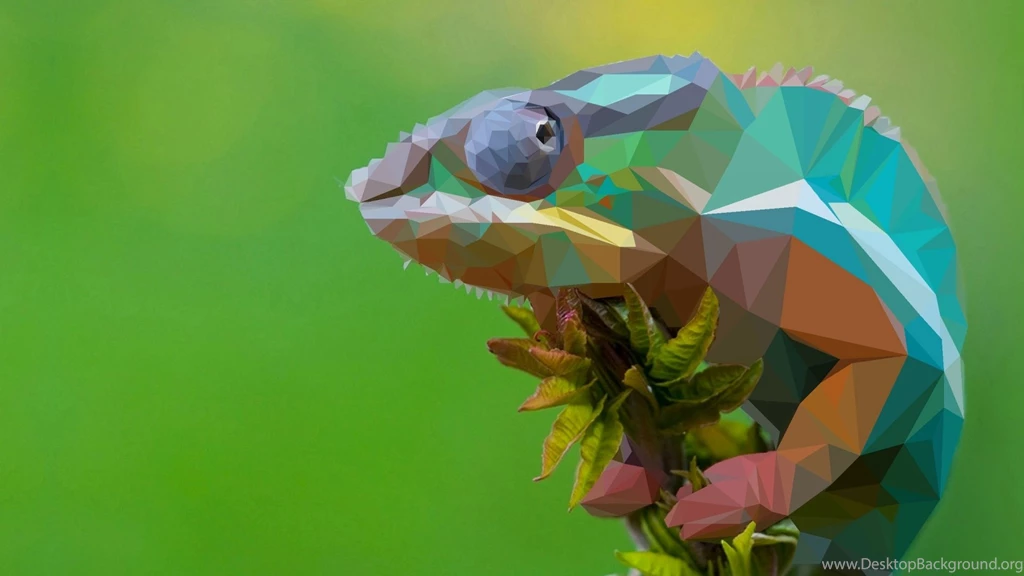 2D Low Poly Chameleon Wallpapers In 1920x1080 Resolution