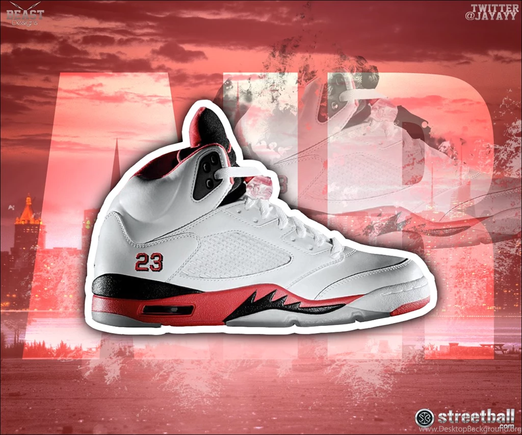 Air Jordan V Sneaker Wallpapers HD   Streetball
