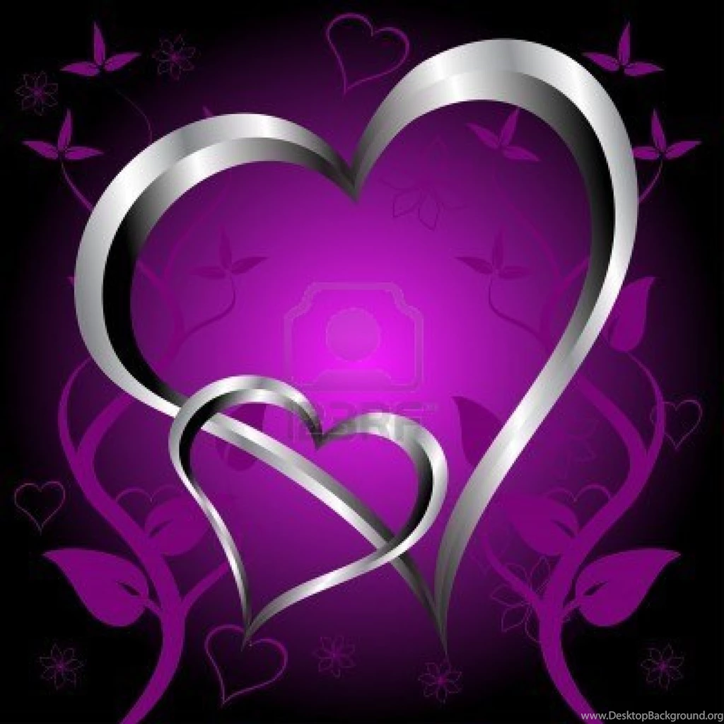 Purple And Black Hearts Backgrounds