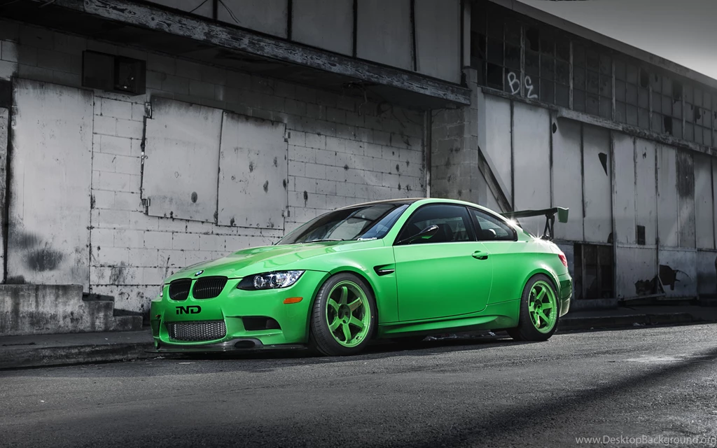 Download Wallpapers 3840x2400 Bmw, M3, E92, Green, Side View, Wing ...