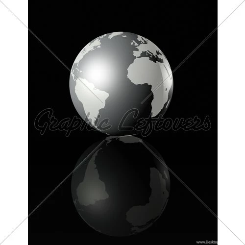 Silver Glossy Globe On Black Backgrounds · GL Stock Images