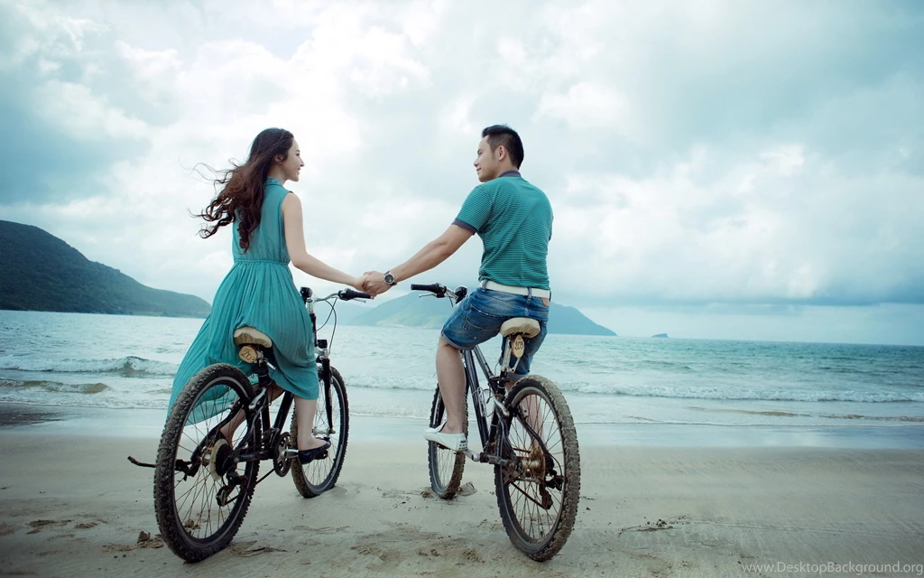A Bike Ride On The Beach Desktop Background
