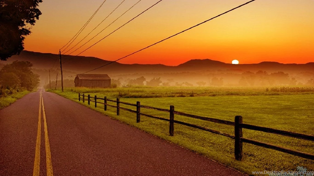 Wallpapers African Sunset Nice Rural Scenes 1366x768