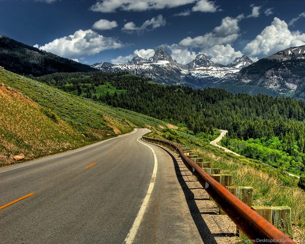 Mountain Road Near Sea Wallpapers