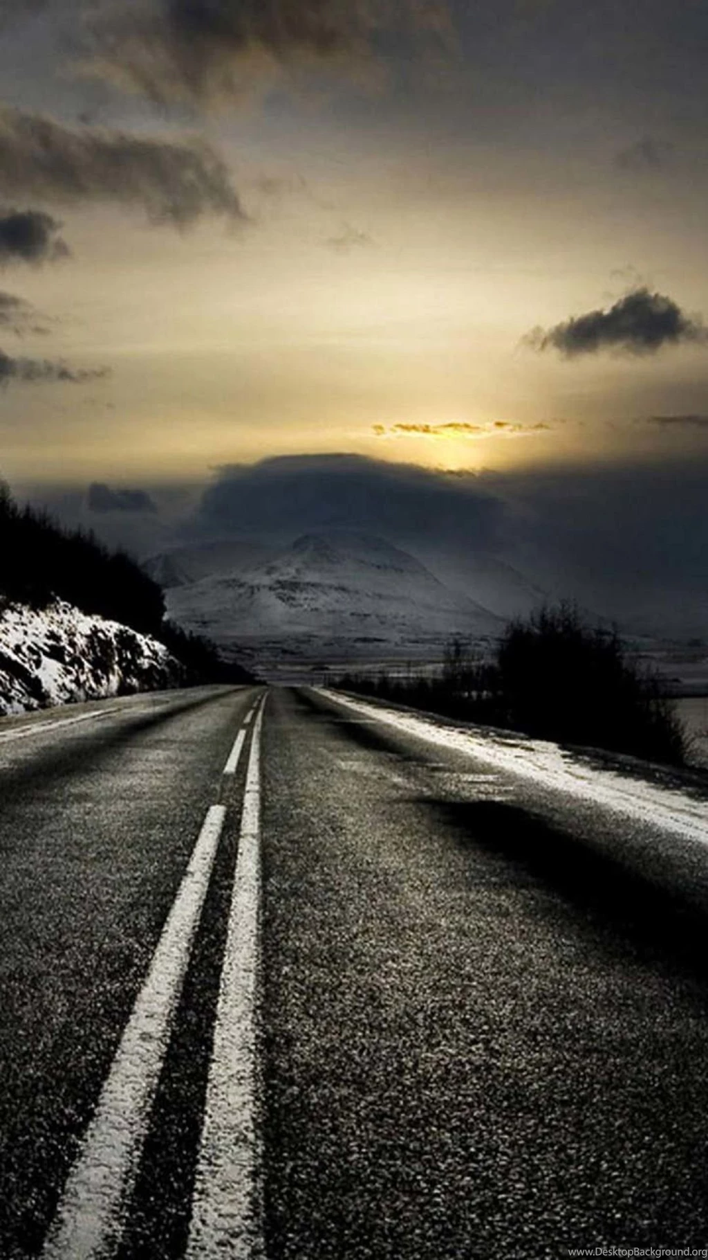 Mountain Road Sunrise Android Wallpapers Free Download
