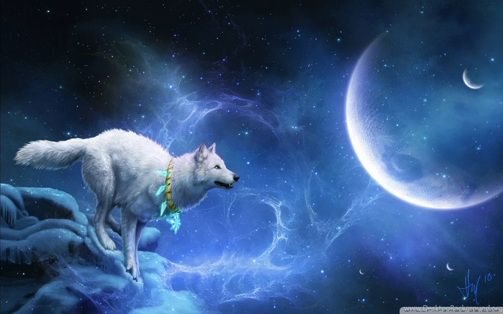 Wolf And Moon