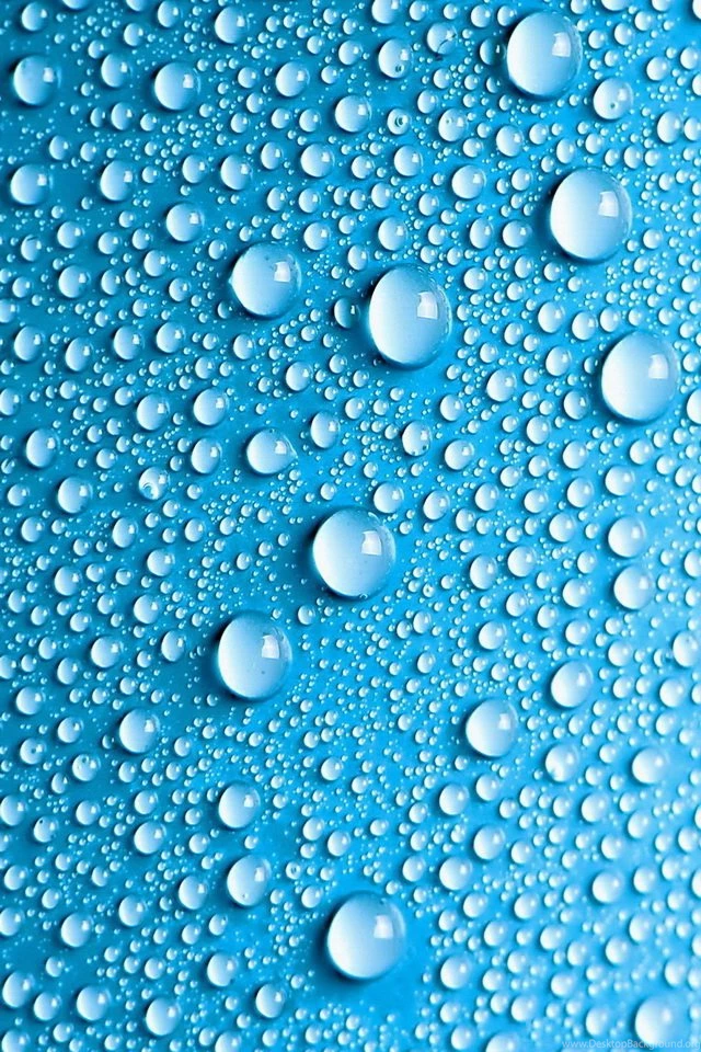 Water Droplets On The Blue Backgrounds Wallpapers Free iPhone ...