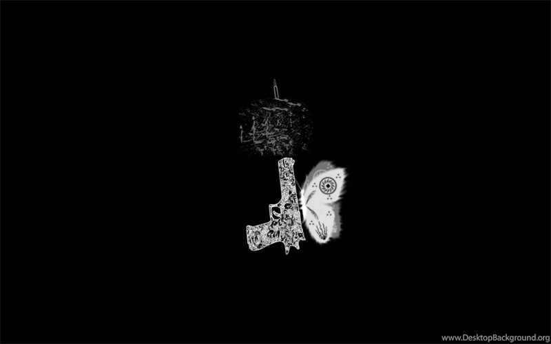 Black Butterfly Digital Art Artwork Handguns Black Backgrounds ...