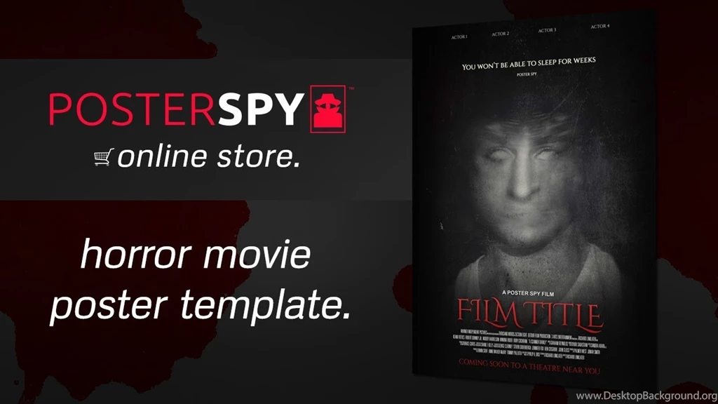 Horror Movie Poster Template Psd Poster Spy Online Store Youtube Desktop Background