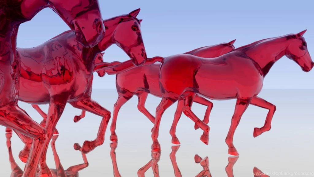 3D Horse Red Effect For Computer Wallpapers Wallpaper, Size ...