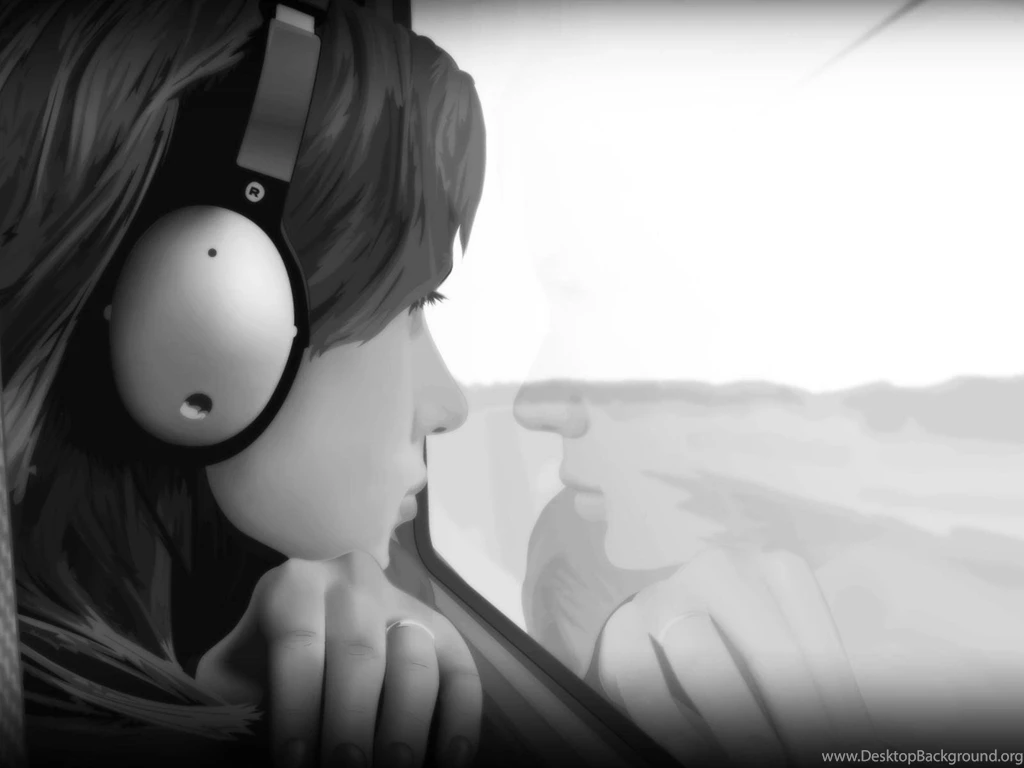 Lost In Translation Scarlett Johansson Grayscale Headphones ...