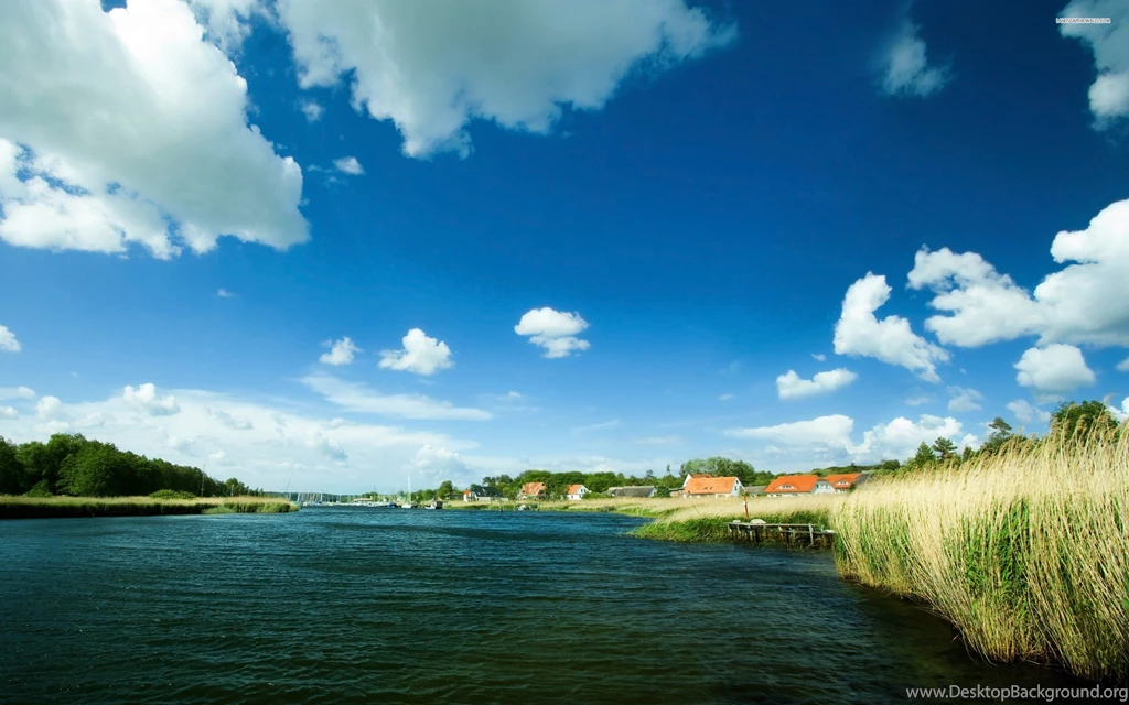 Riverside Village, Cloud, Sky, Nature, 2560x1600 HD Wallpapers And ...
