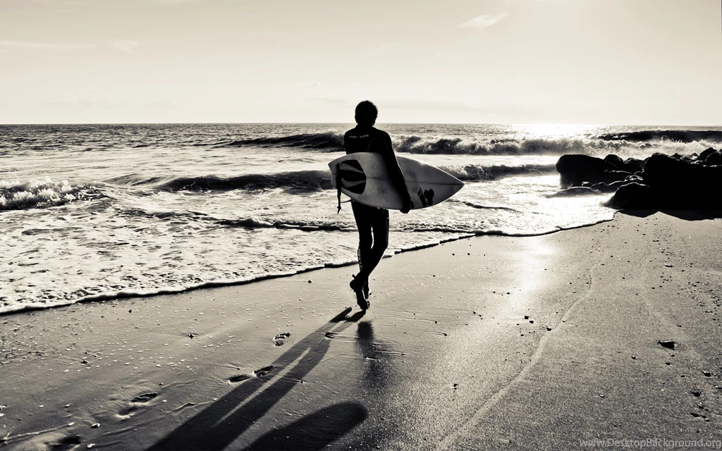 Wallpapers Sea, Beach, Surfing, Surfer, Surfer On The Beach.