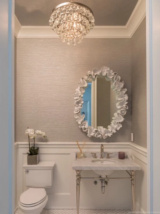 Powder Room Wainscoting Contemporary Bathroom Material Girls