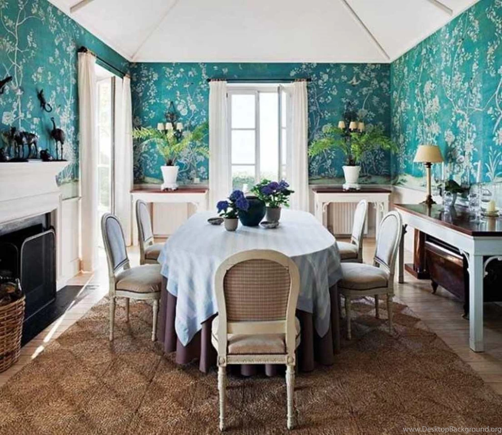 Blue Fl Wallpapers Dining Room Designs With Wainscoting And Blue Fl Wallpapers Dining Room Designs With Wainscoting And Desktop Background