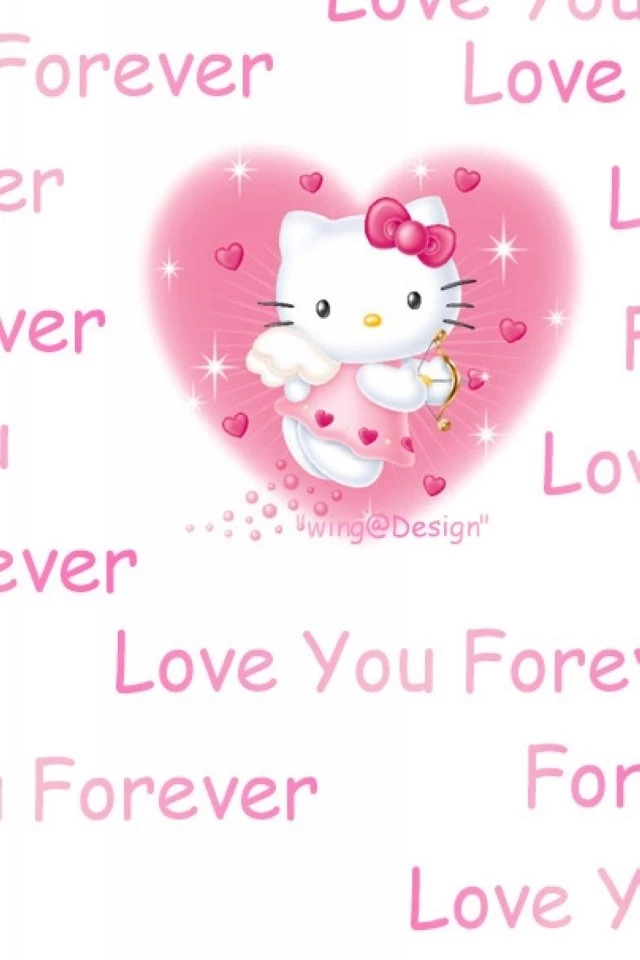 Hello Kitty Love You Forever Apple Iphone Wallpapers Free 640x960 Desktop Background