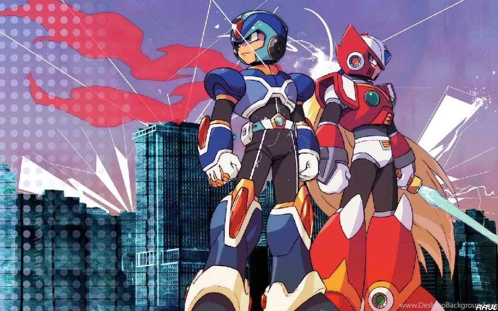 Mega Man And Zero Standing Back To Back Mega Man Wallpapers