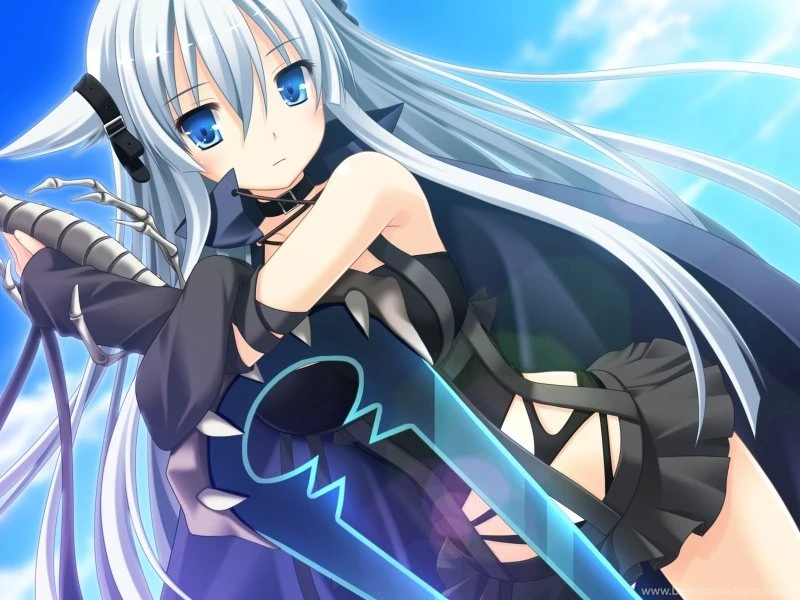 Download Wallpapers 800x600 Anime, Girl, Eyes, Blue, Weapons, Sky ...