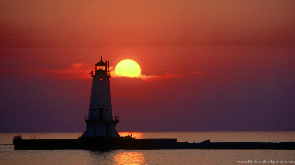 Lighthouses Sunset Desktop Backgrounds