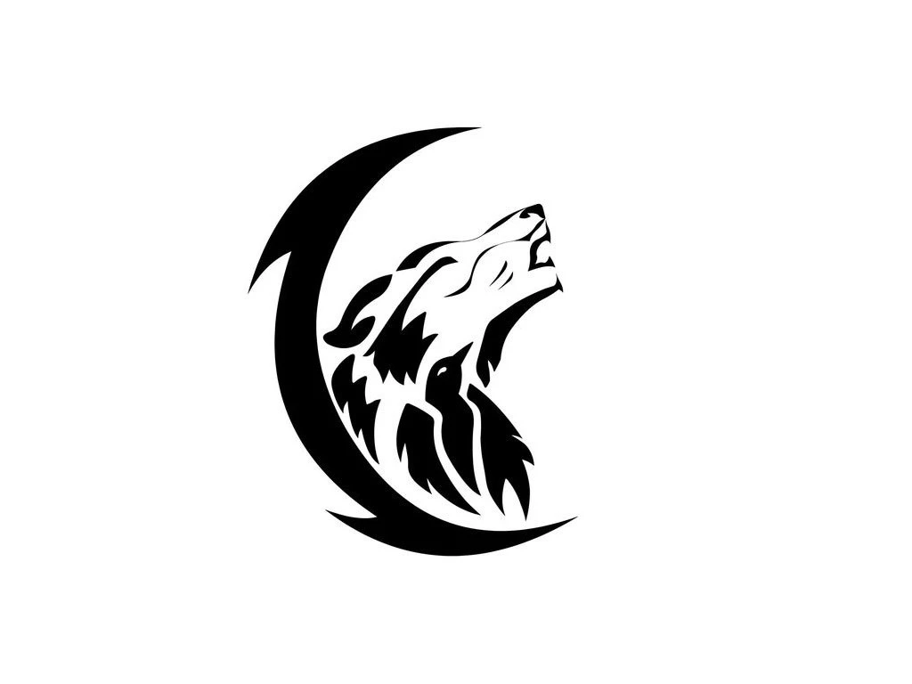 Wallpapers Fire Wolf On The Moon 1024x768