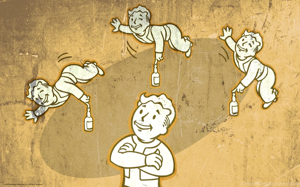 Video Games Minimalistic Fallout Brown Vault Boy Simplistic Simple ...