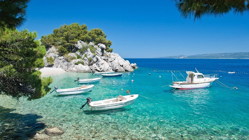 Cove, Hills, Sea, Boats, Beautiful, Blue Sky, Crystal Clear Ocean ...