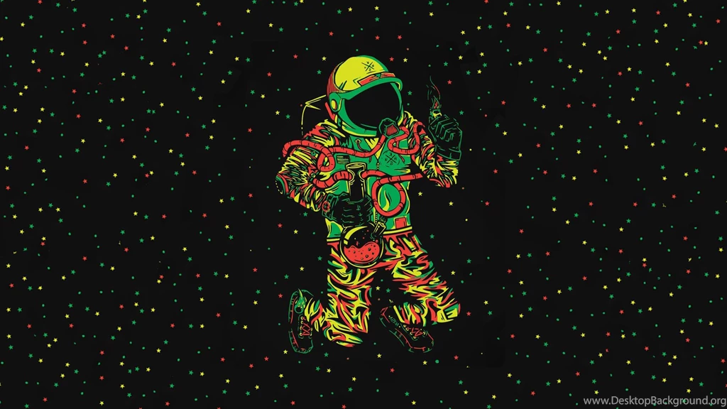 Download HD Space, Astronaut, Bong, Cannabis Wallpapers
