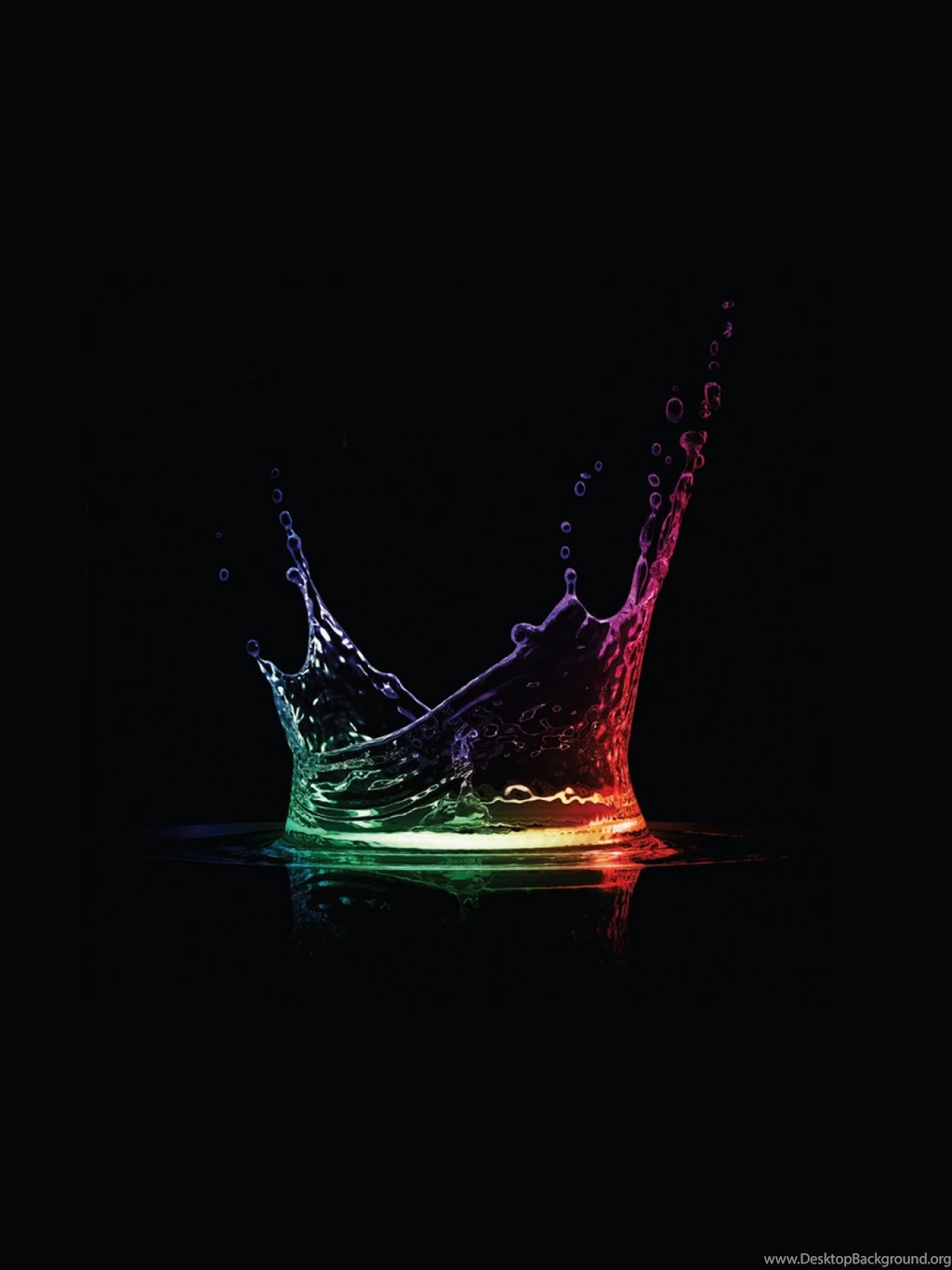 3d Rainbow Water Drop Black Android Wallpapers Free Download